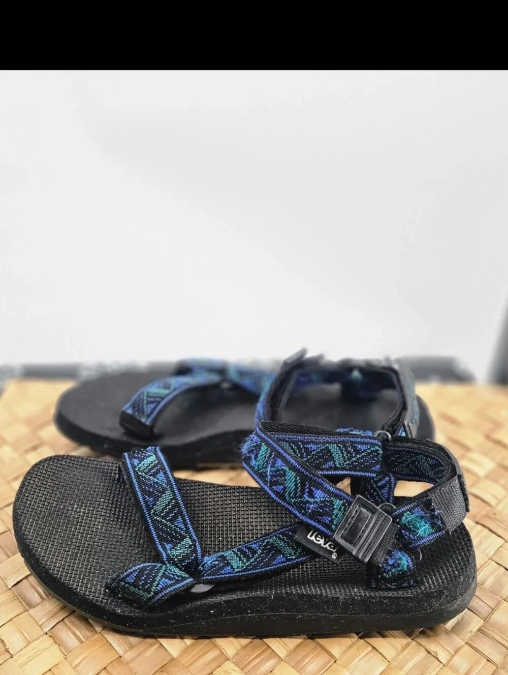 Teva Sandals Men Black Blue Size 10
